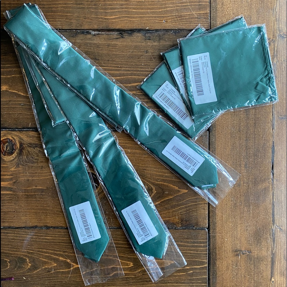 Azazie matte satin skinny ties & pocket squares